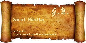 Garai Mónika névjegykártya